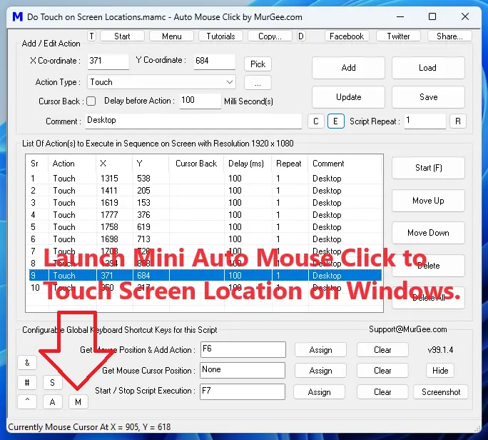 Mouse Click Macro Application to Automate Screen Touch on Windows