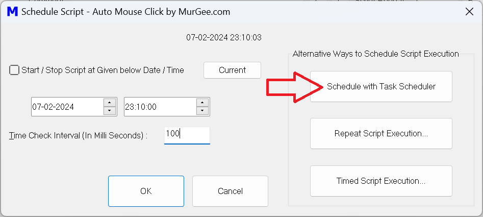 Start Schedule Helper to Schedule Macro Script-Execution with Windows Task Scheduler